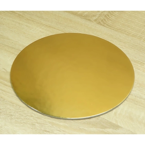 Podkład pod tort gruby 26 cm złoty czarny okrągły gładki mocny